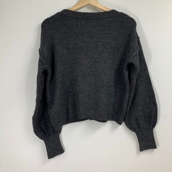 Topshop Charcoal Gray Cardigan Sweater - Picture 2 of 15
